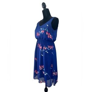 Old Navy Sleeveless Blue Pink Floral Midi Sundress Size SP